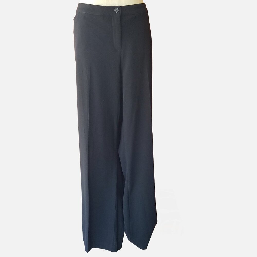 Lane Bryant Wide Leg Black Trousers Dress Pants - 24 Tall